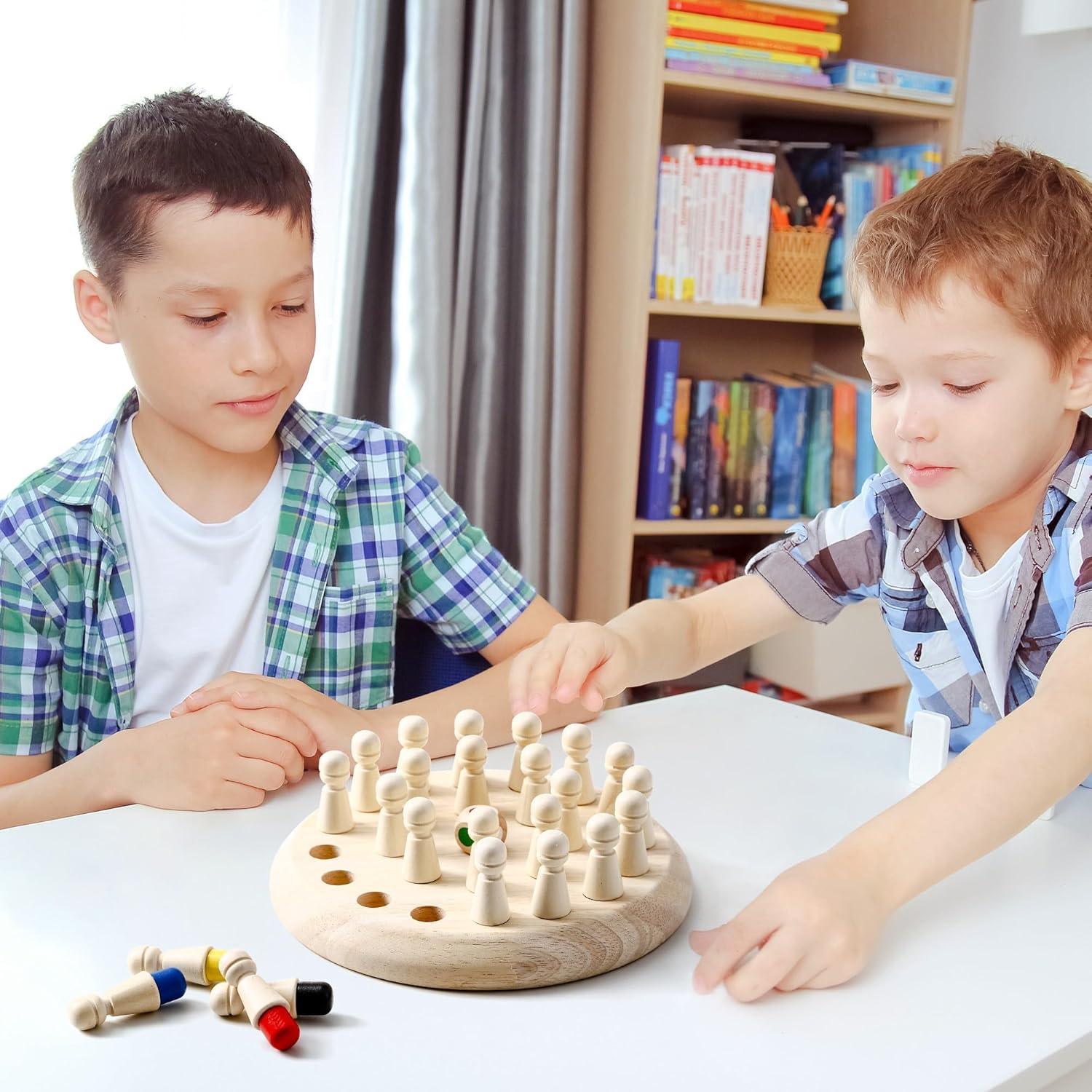 Juego de Memoria Ajedrez de Madera Yunhe 16.9x16.9cm para Niños