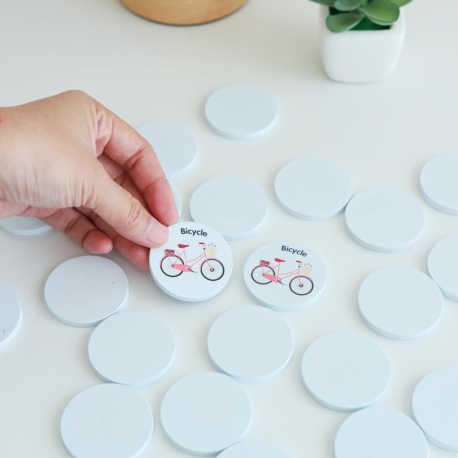 Juego de Memoria de Madera Jane&Molly Vehículos para Niños