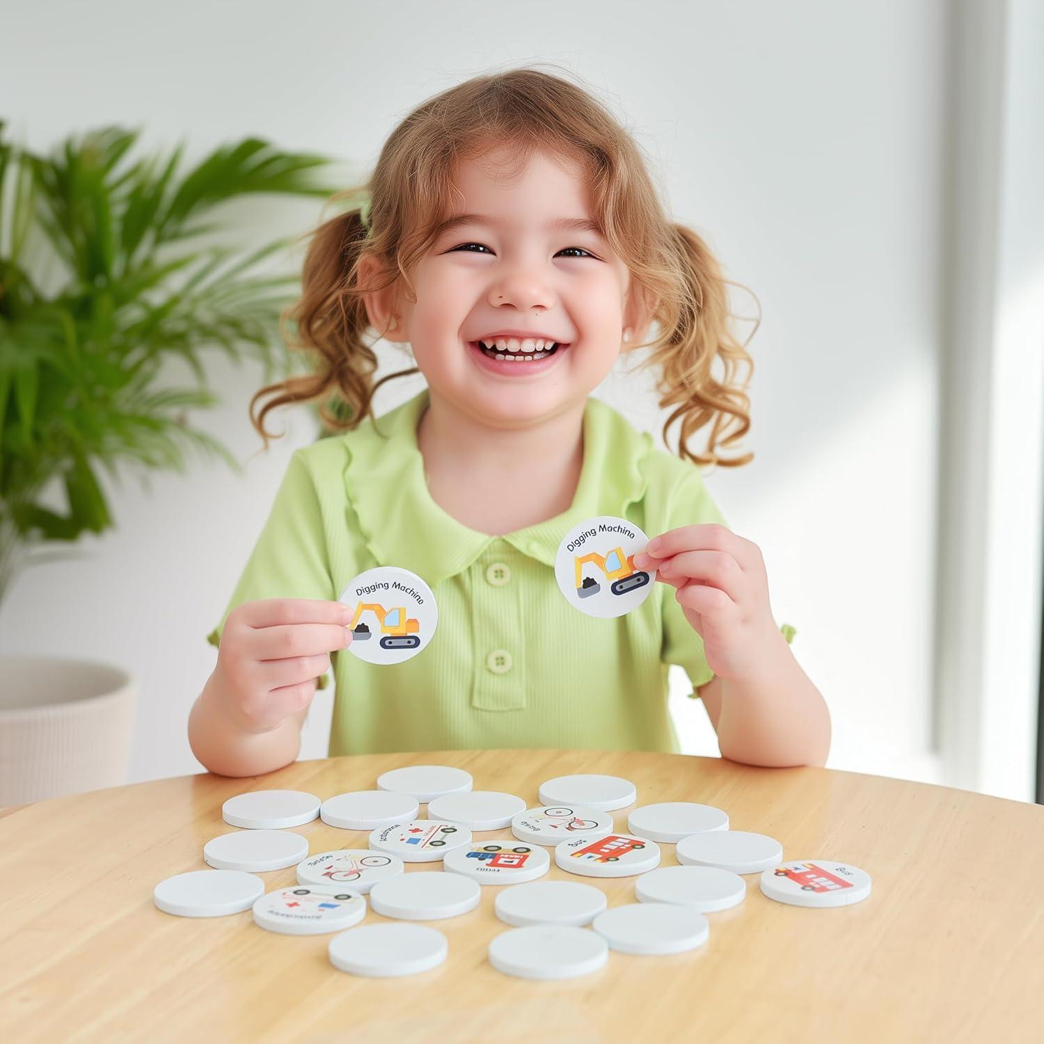 Juego de Memoria de Madera Jane&Molly Vehículos para Niños