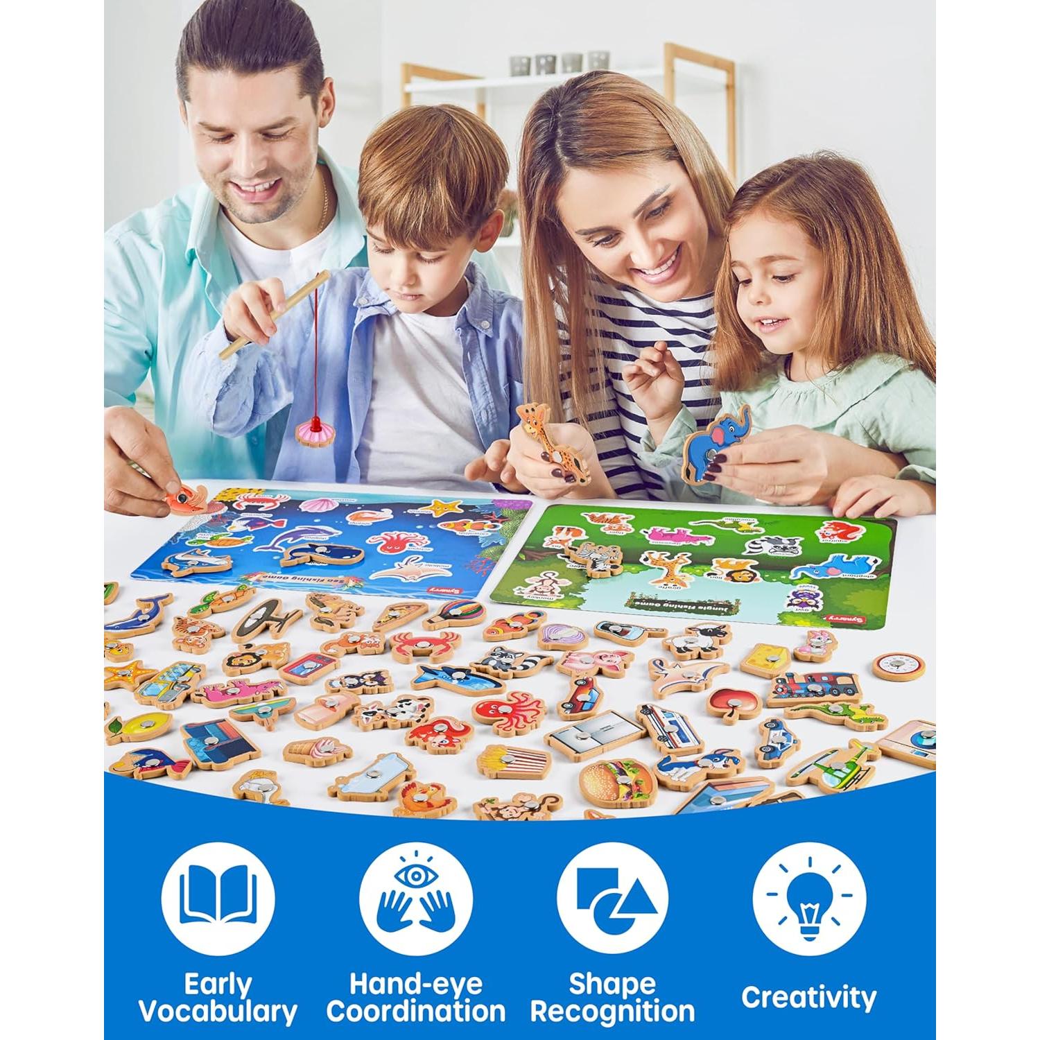 Juego de Pesca Magnético SYNARRY 89 Piezas Montessori