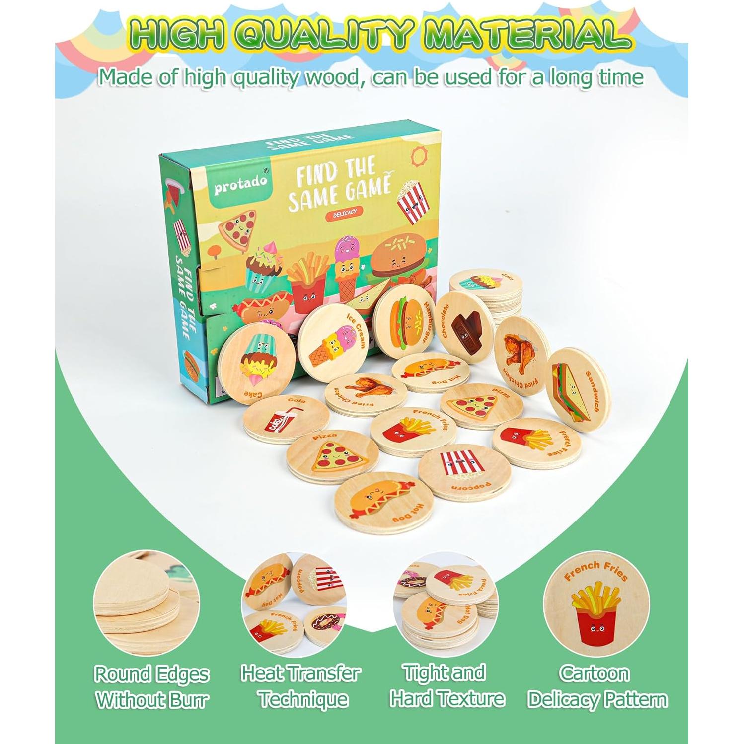 Juego de Memoria Educativo Protado para Niños - 24 Tarjetas