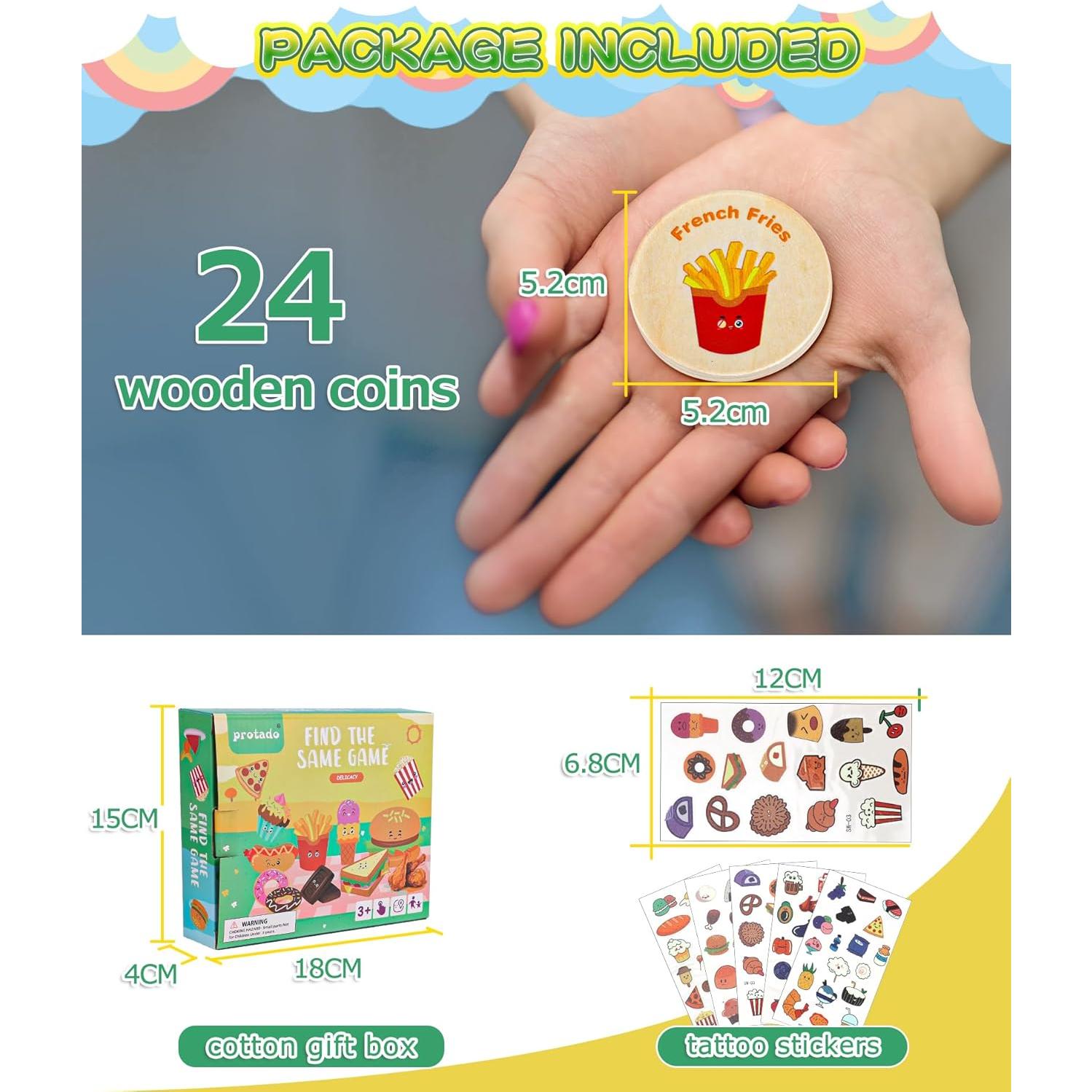 Juego de Memoria Educativo Protado para Niños - 24 Tarjetas