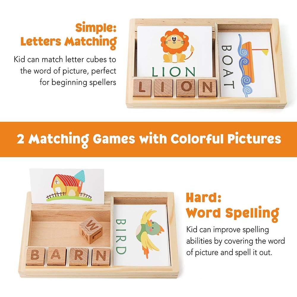 Juego de Ortografía Coogam - Puzzle Educativo de Madera 68 Piezas