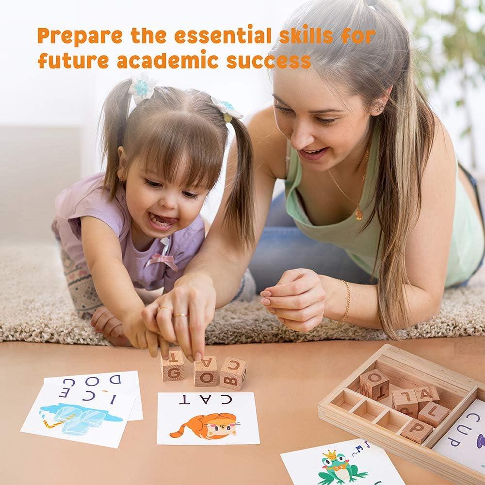 Juego de Ortografía Coogam - Puzzle Educativo de Madera 68 Piezas