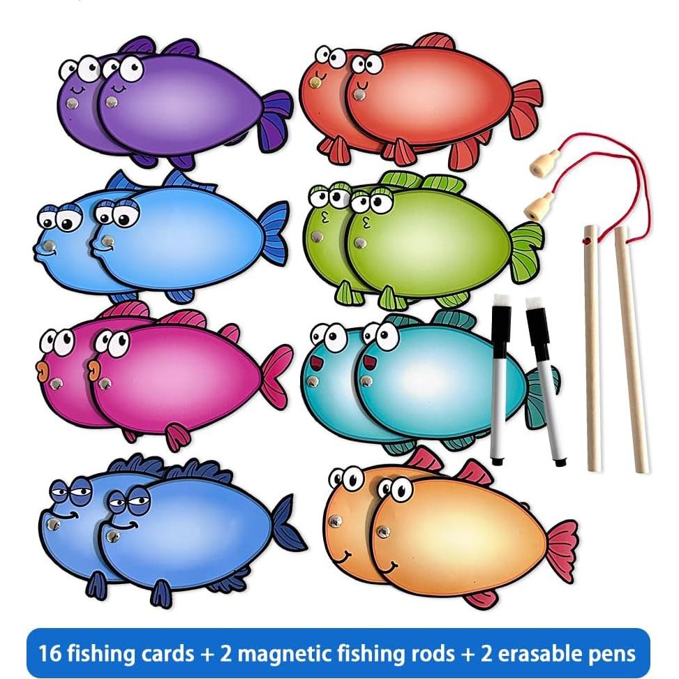 Juego de Pesca Magnético Lachilly para Niños - 16 Tarjetas Borrables