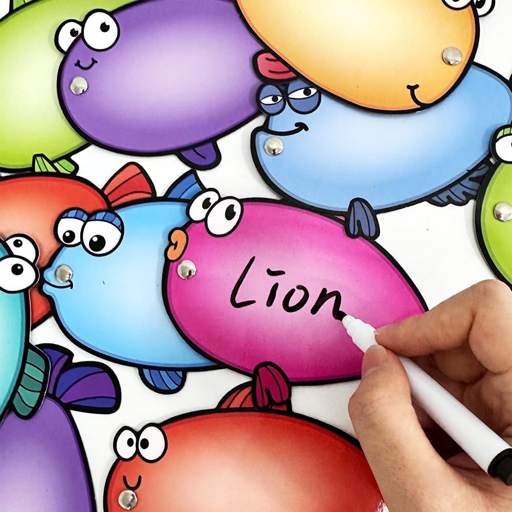 Juego de Pesca Magnético Lachilly para Niños - 16 Tarjetas Borrables