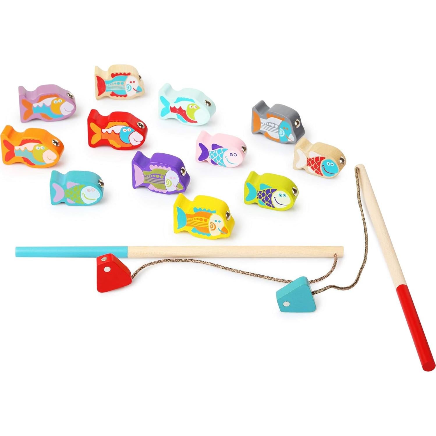 Juego de Pesca de Madera Cubika - Juguete Montessori 2 Varas