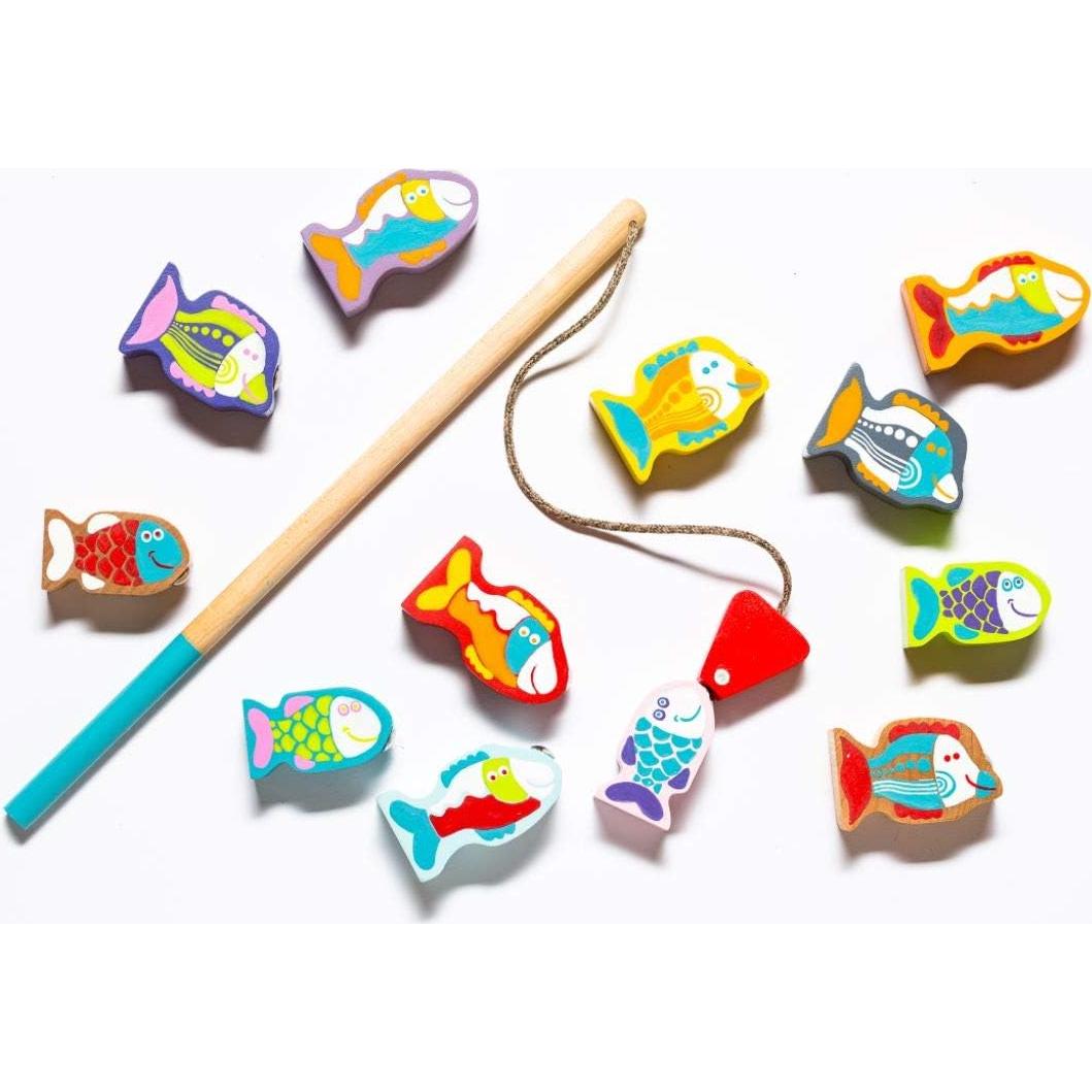Juego de Pesca de Madera Cubika - Juguete Montessori 2 Varas