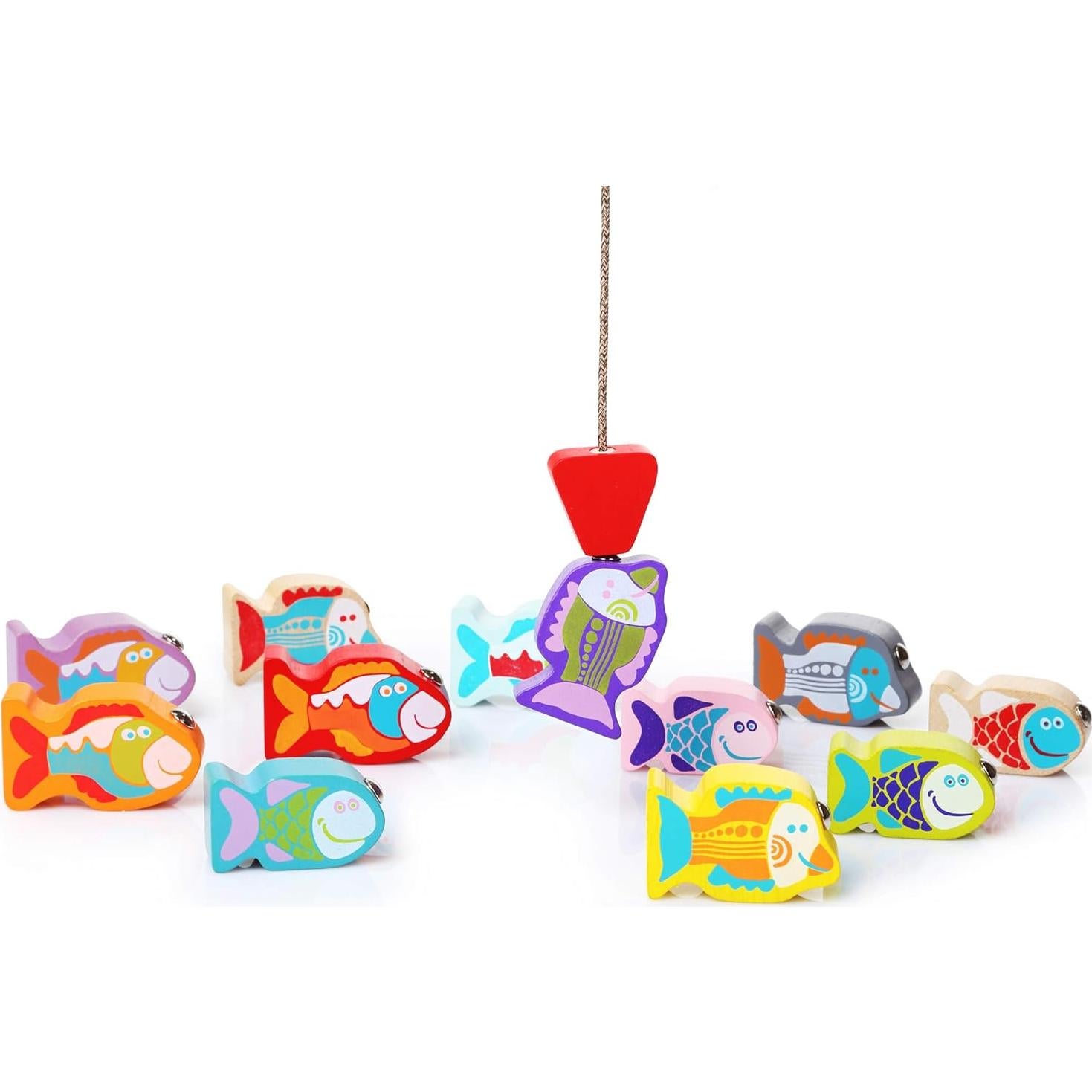 Juego de Pesca de Madera Cubika - Juguete Montessori 2 Varas