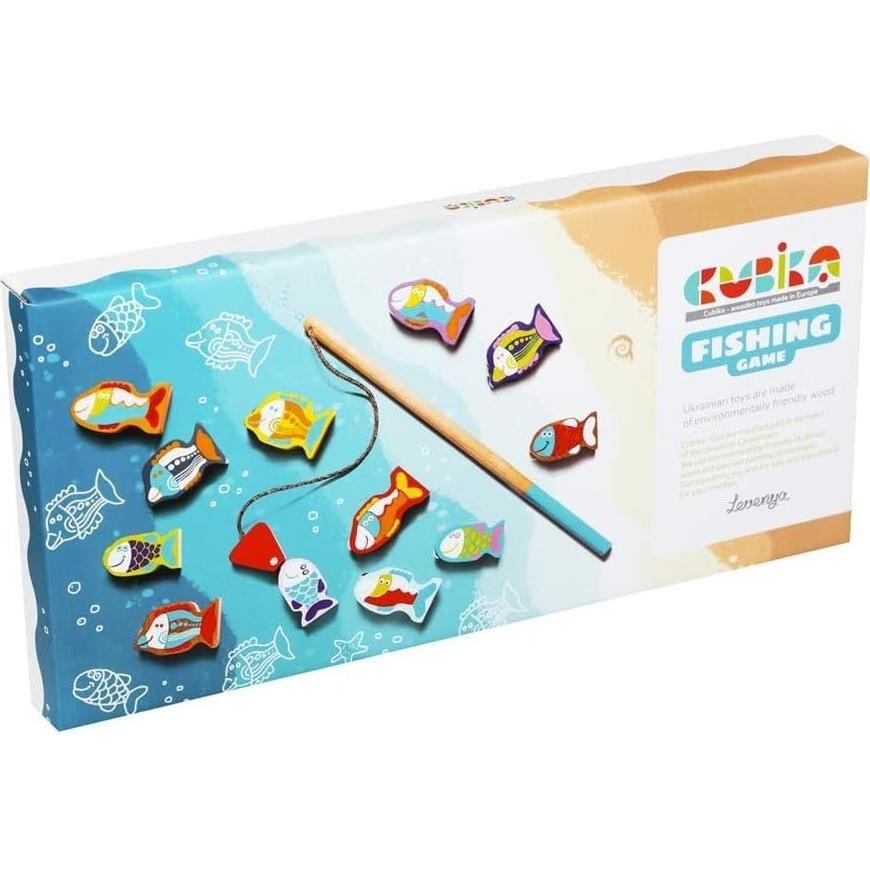 Juego de Pesca de Madera Cubika - Juguete Montessori 2 Varas