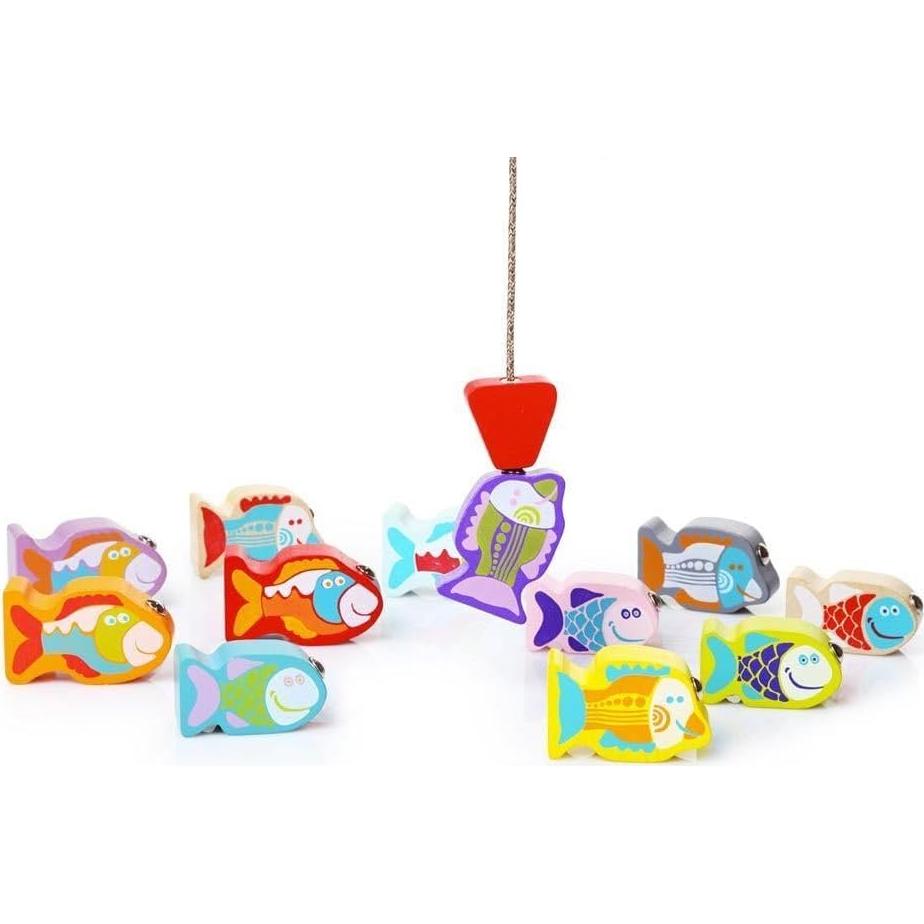 Juego de Pesca de Madera Cubika - Juguete Montessori 2 Varas