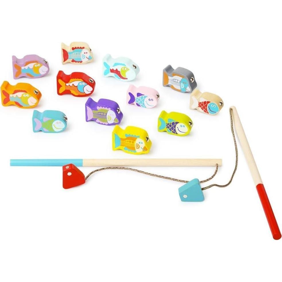 Juego de Pesca de Madera Cubika - Juguete Montessori 2 Varas