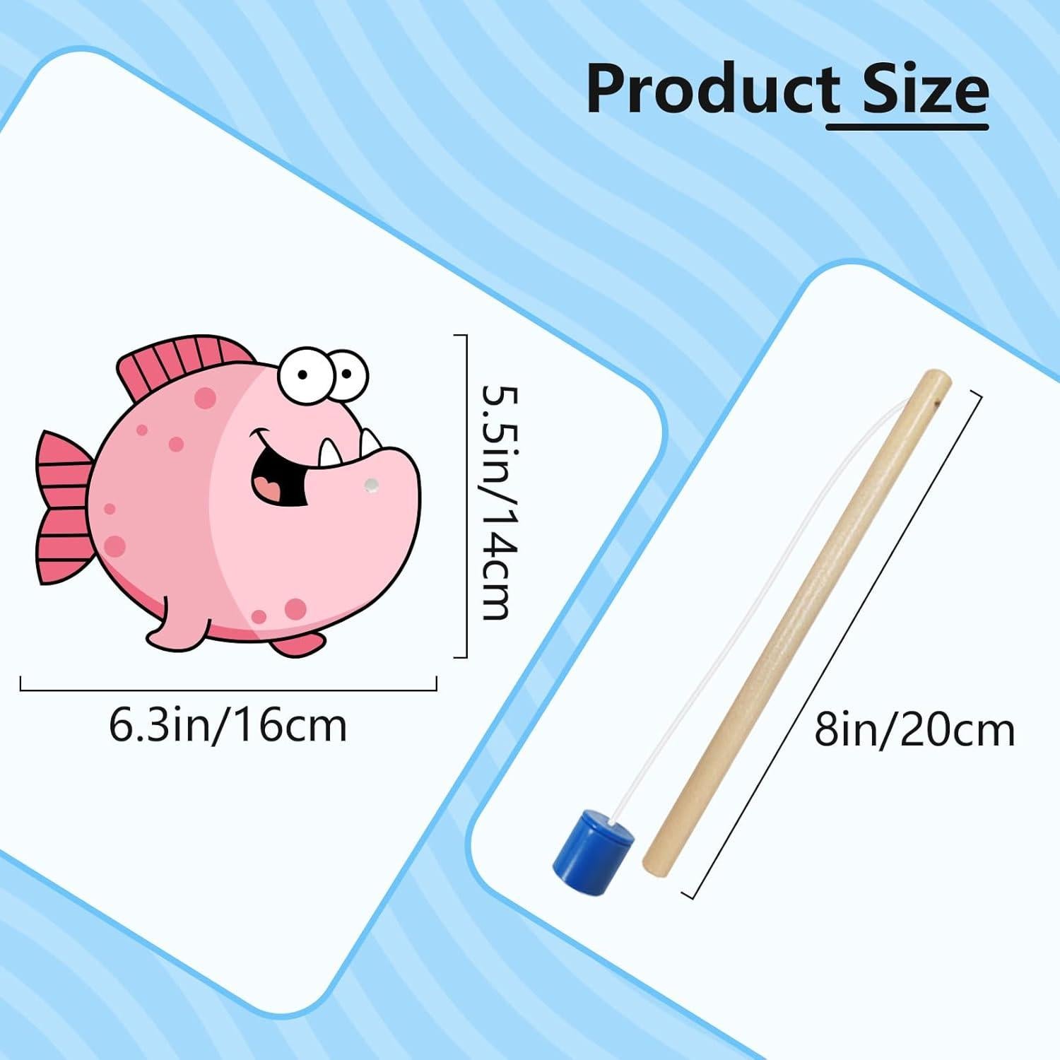 Juego de Pesca Magnético HOOJOJO 16 Tarjetas + 2 Cañas Montessori