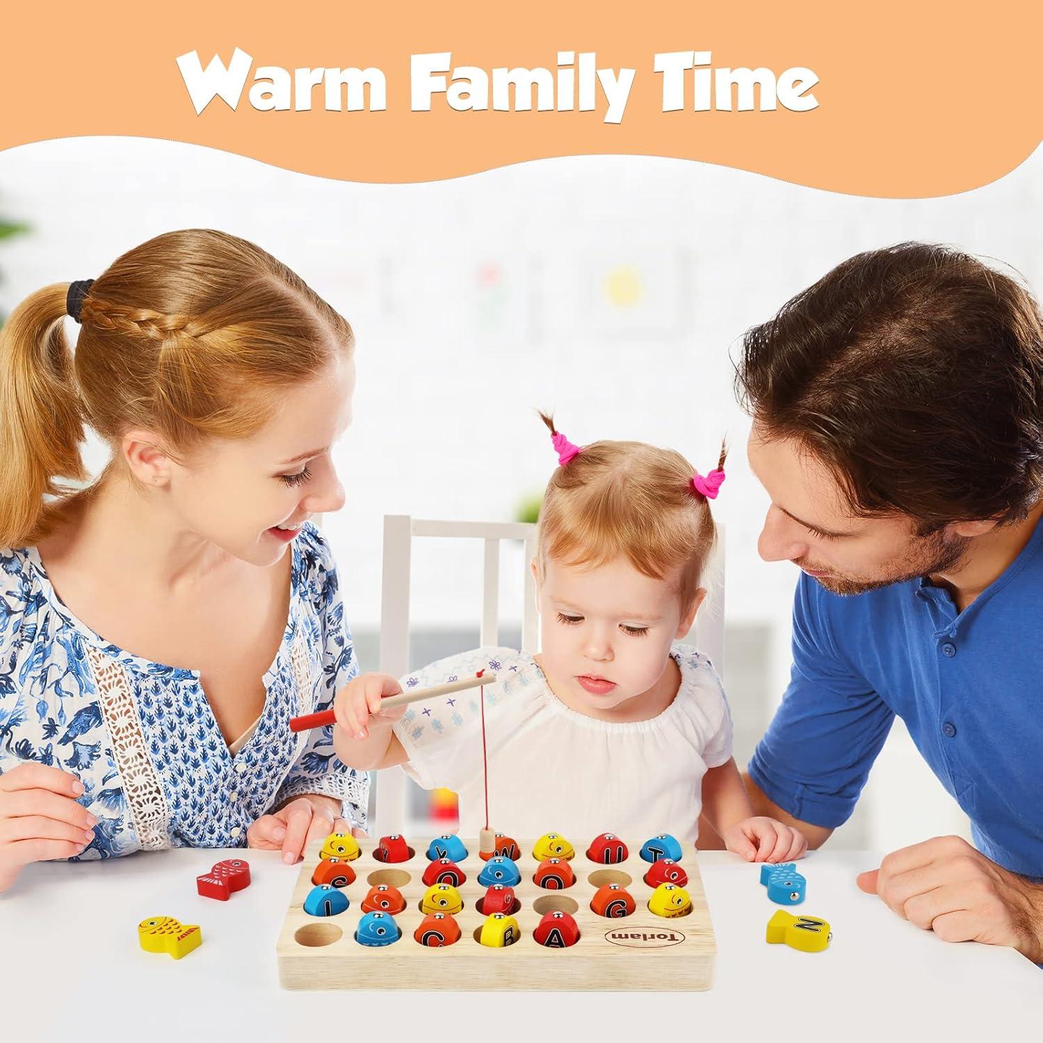 Juego de Pesca Magnético de Madera Torlam para Niños 3+