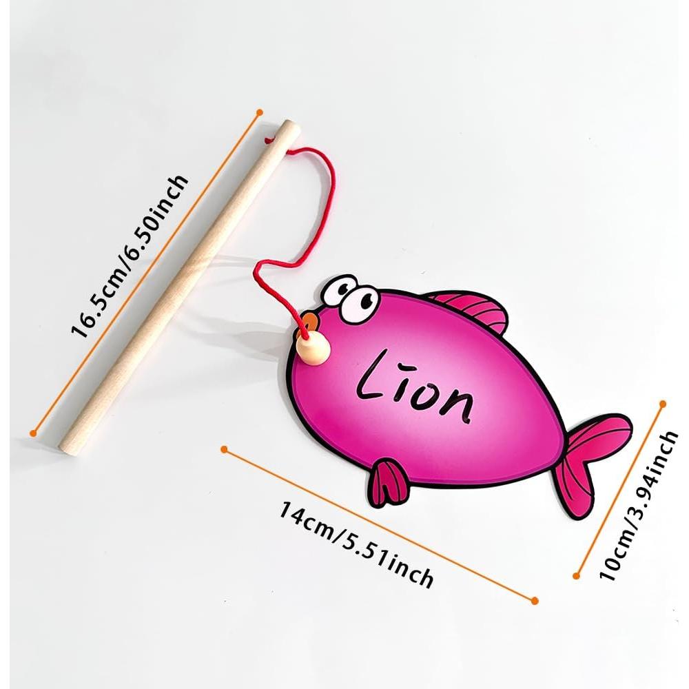 Juego de Pesca Magnético Zwttey con 16 Tarjetas Educativas