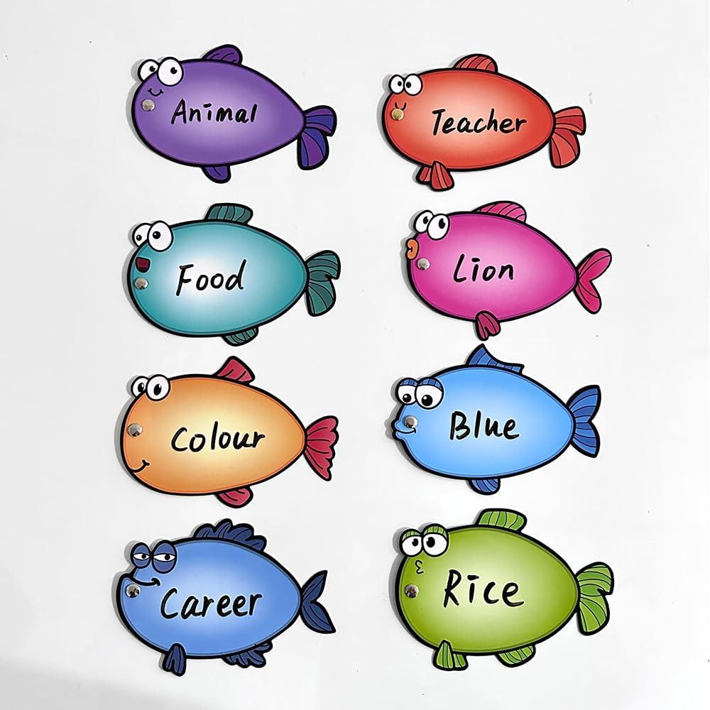 Juego de Pesca Magnético Zwttey con 16 Tarjetas Educativas