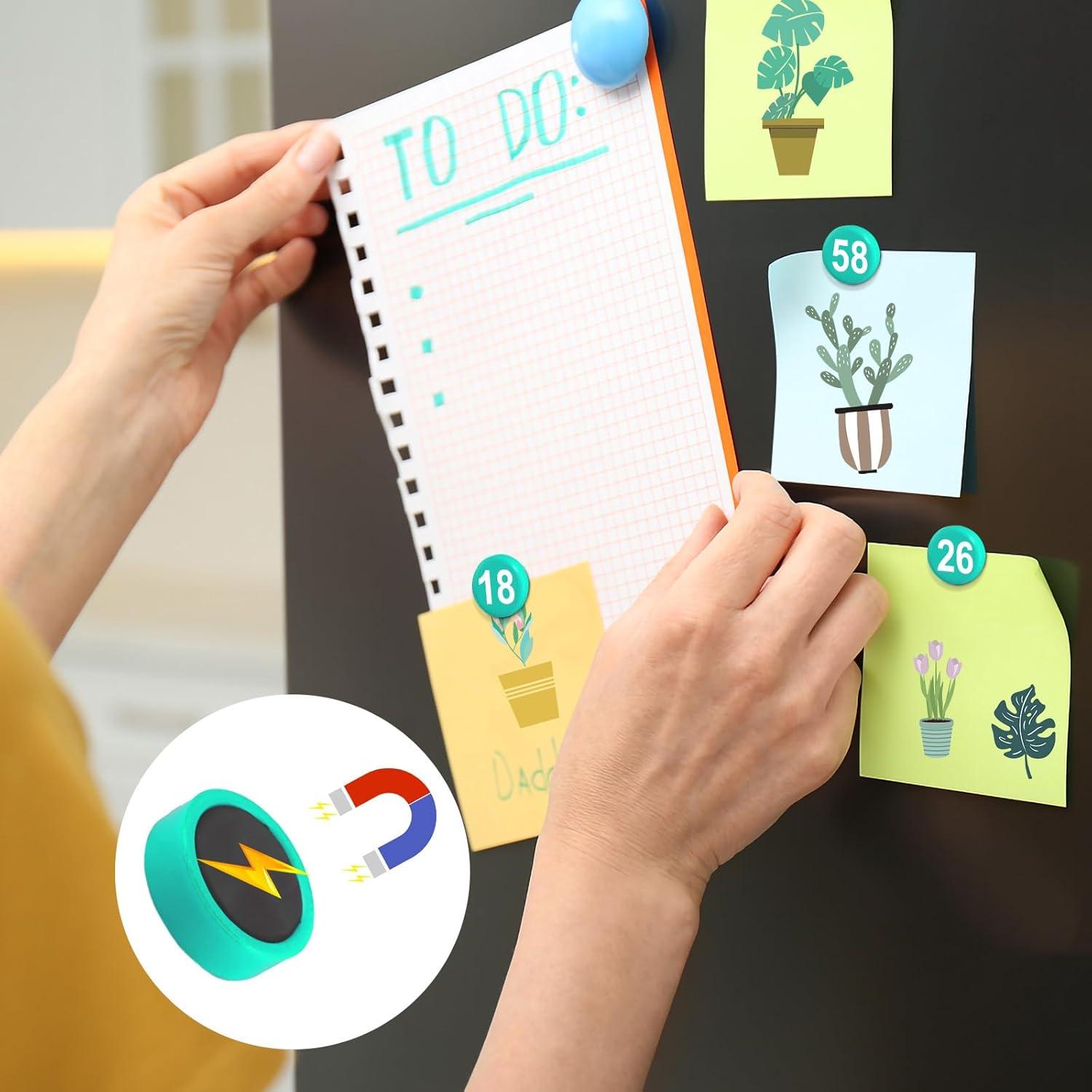 Números Magnéticos 1-50 Lasuroa 2cm Imán Redondo Verde