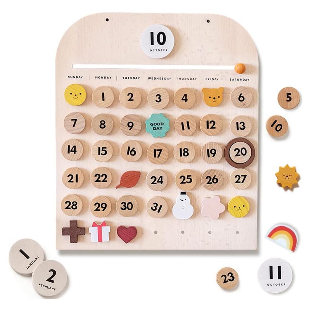 Calendario Montessori de Madera N.thr - Educativo para Niños