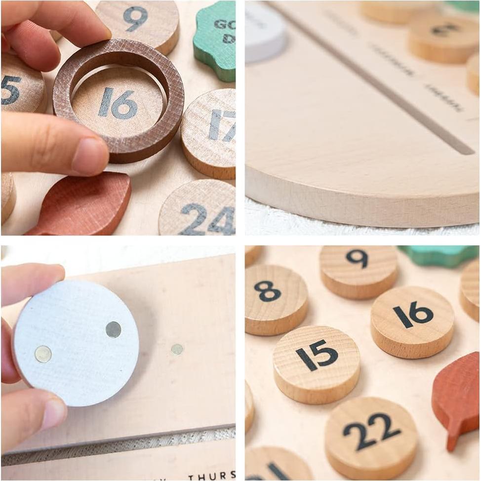 Calendario Montessori de Madera N.thr - Educativo para Niños