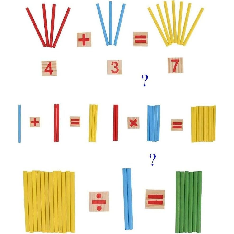 Juguete Educativo de Matemáticas Umbresen - Palos de Madera