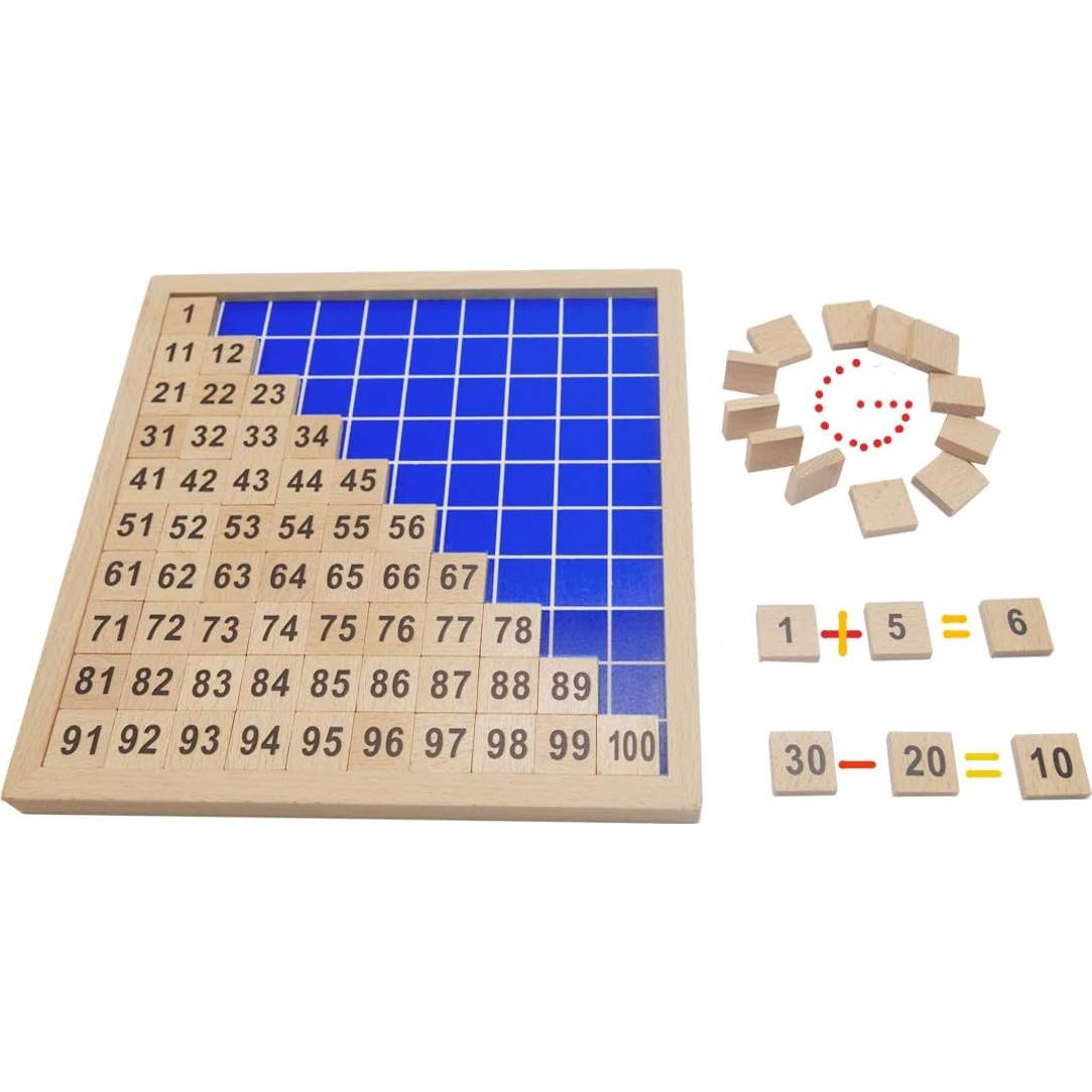 Juguete Educativo de Madera Montessori 1-100 para Niños