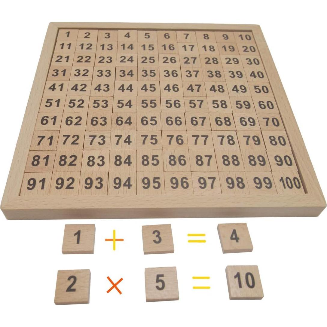 Juguete Educativo de Madera Montessori 1-100 para Niños