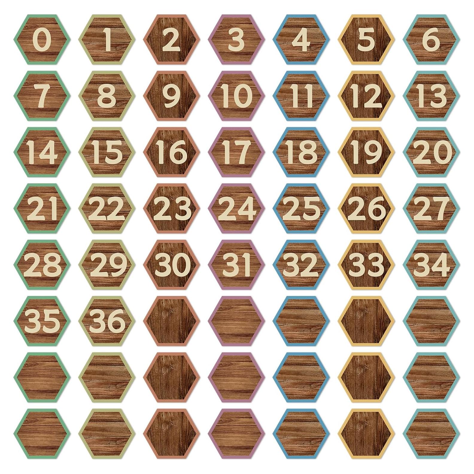 56 Números Magnéticos de Madera Chiazllta para Pizarra 6x5.3cm