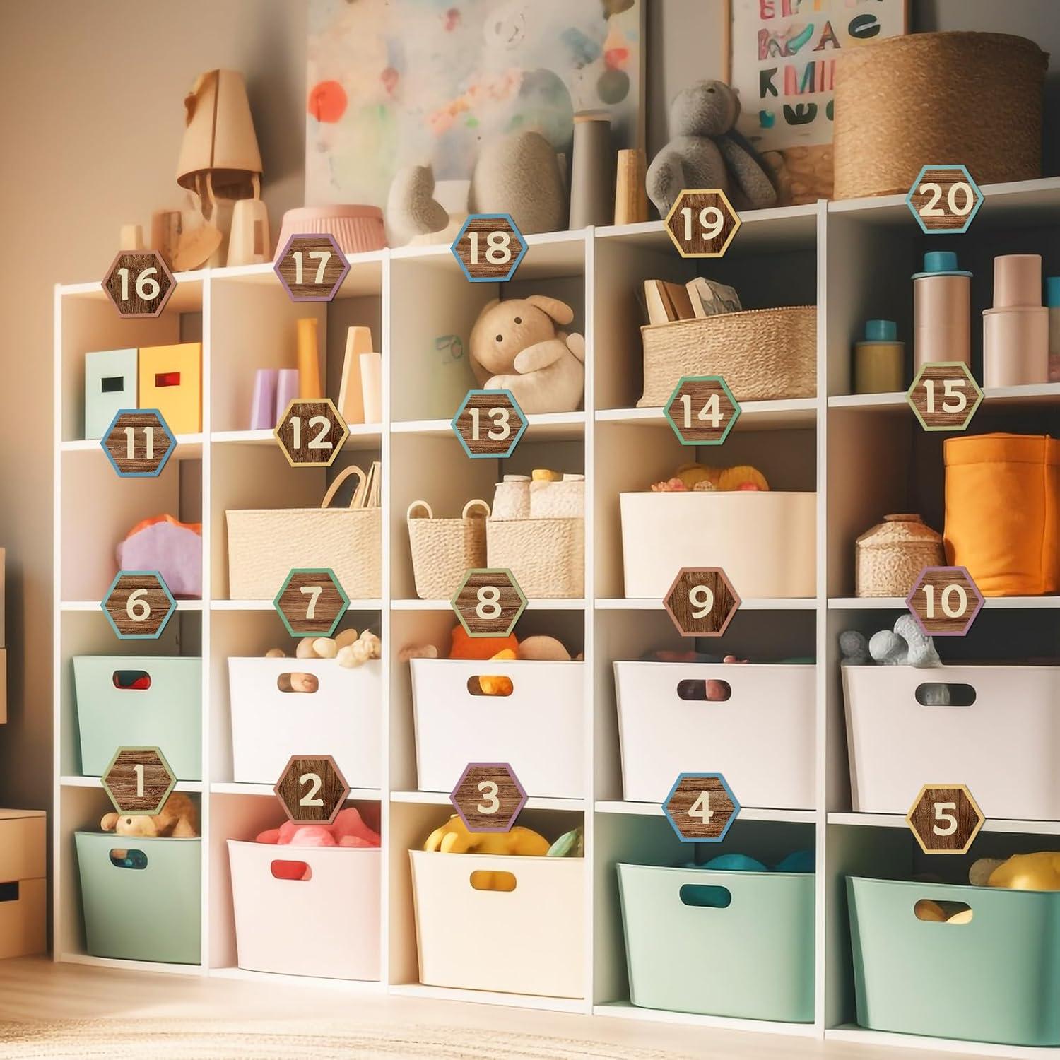 56 Números Magnéticos de Madera Chiazllta para Pizarra 6x5.3cm