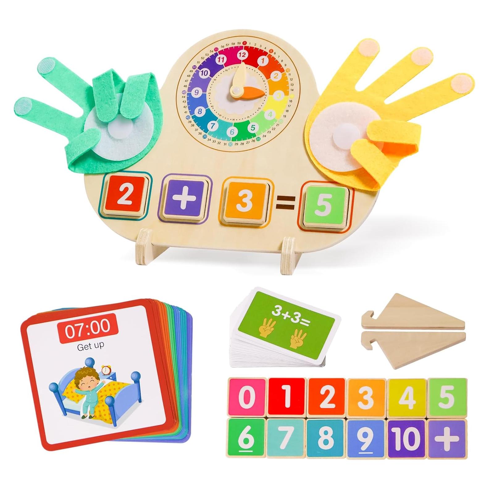 Juguetes de Aprendizaje Montessori ZJEFUNS - Bloques y Reloj