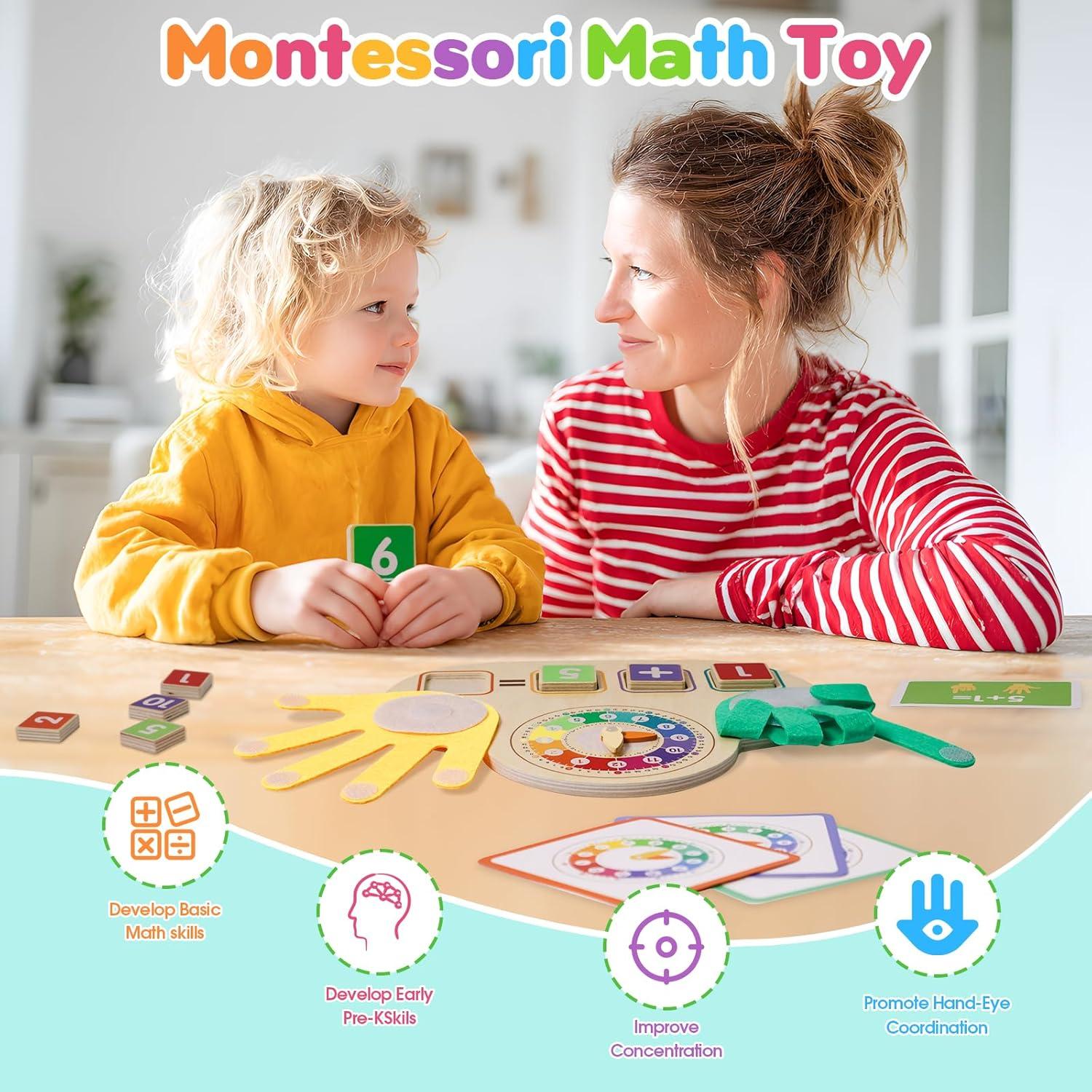 Juguetes de Aprendizaje Montessori ZJEFUNS - Bloques y Reloj