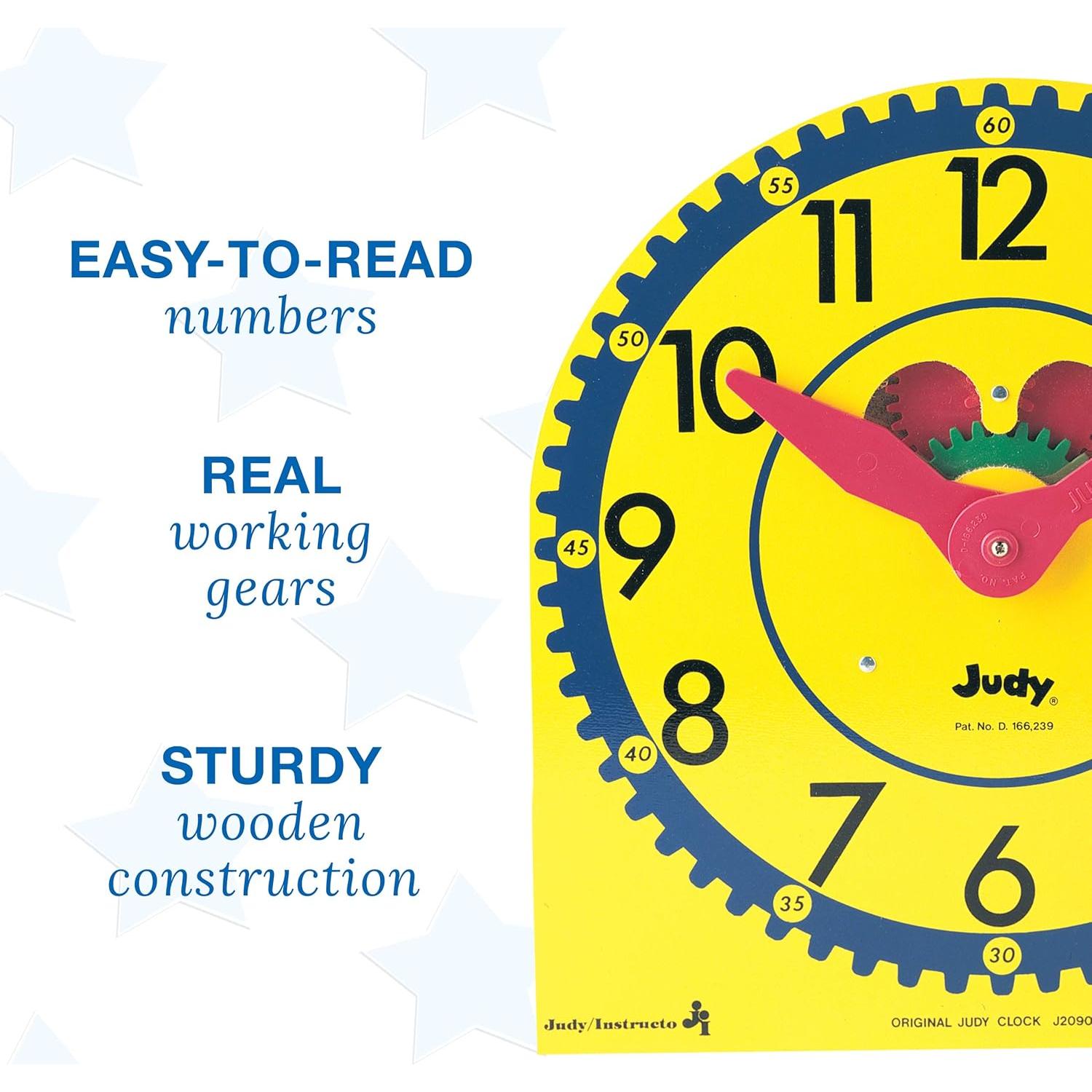 Reloj Judy Carson Dellosa 34.3 cm para Aprender la Hora