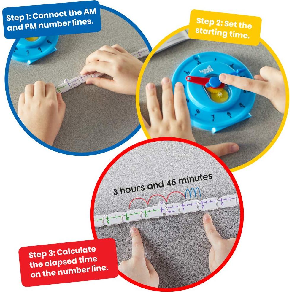 Reloj de Enseñanza Analógico hand2mind para Niños 14.5cm