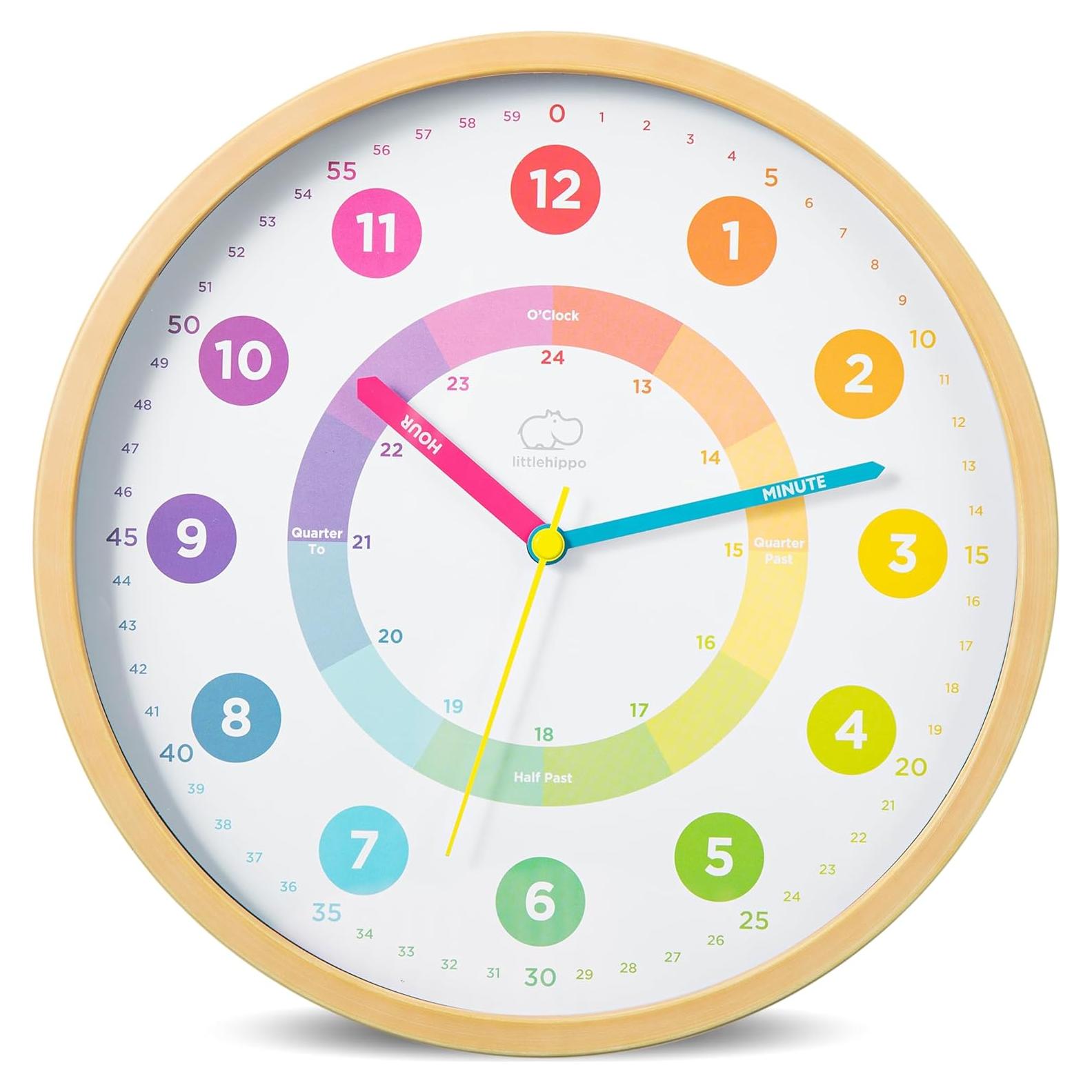 Reloj de Pared Analógico LittleHippo 25.4 cm Silencioso