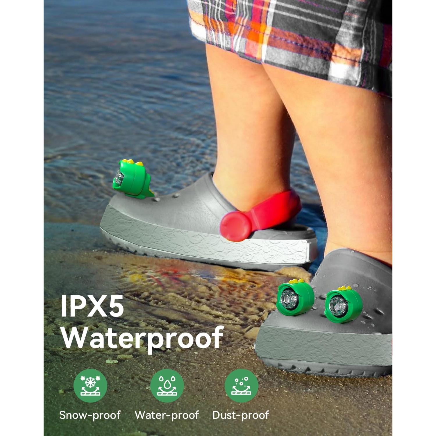 Faros para zapatos Croc FerrDeery Dino 2pcs IPX5
