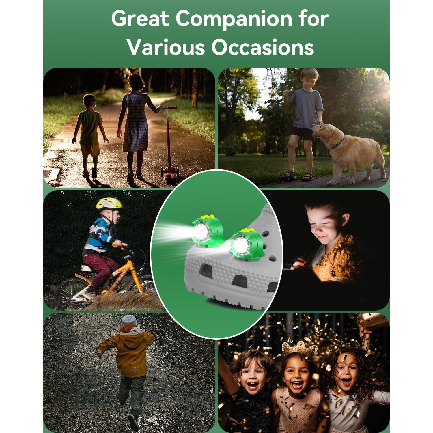 Faros para zapatos Croc FerrDeery Dino 2pcs IPX5