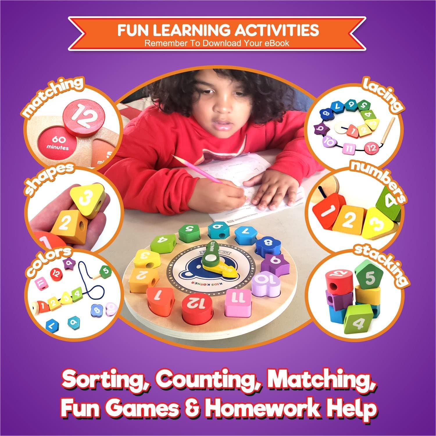 Reloj de Madera Kids Korner - Aprender a Decir la Hora