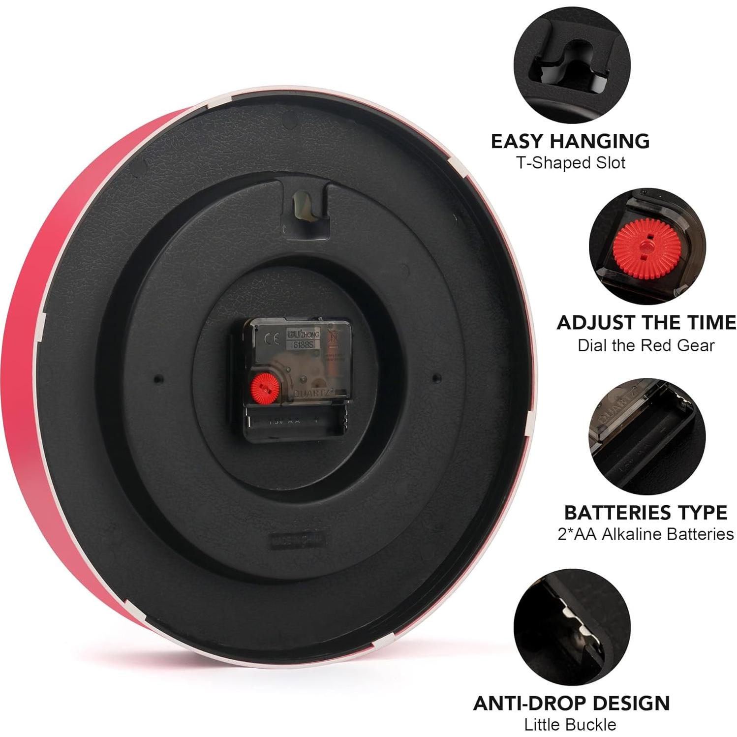 Reloj de Aprendizaje Analógico Rosa Homotte 25 cm Silencioso