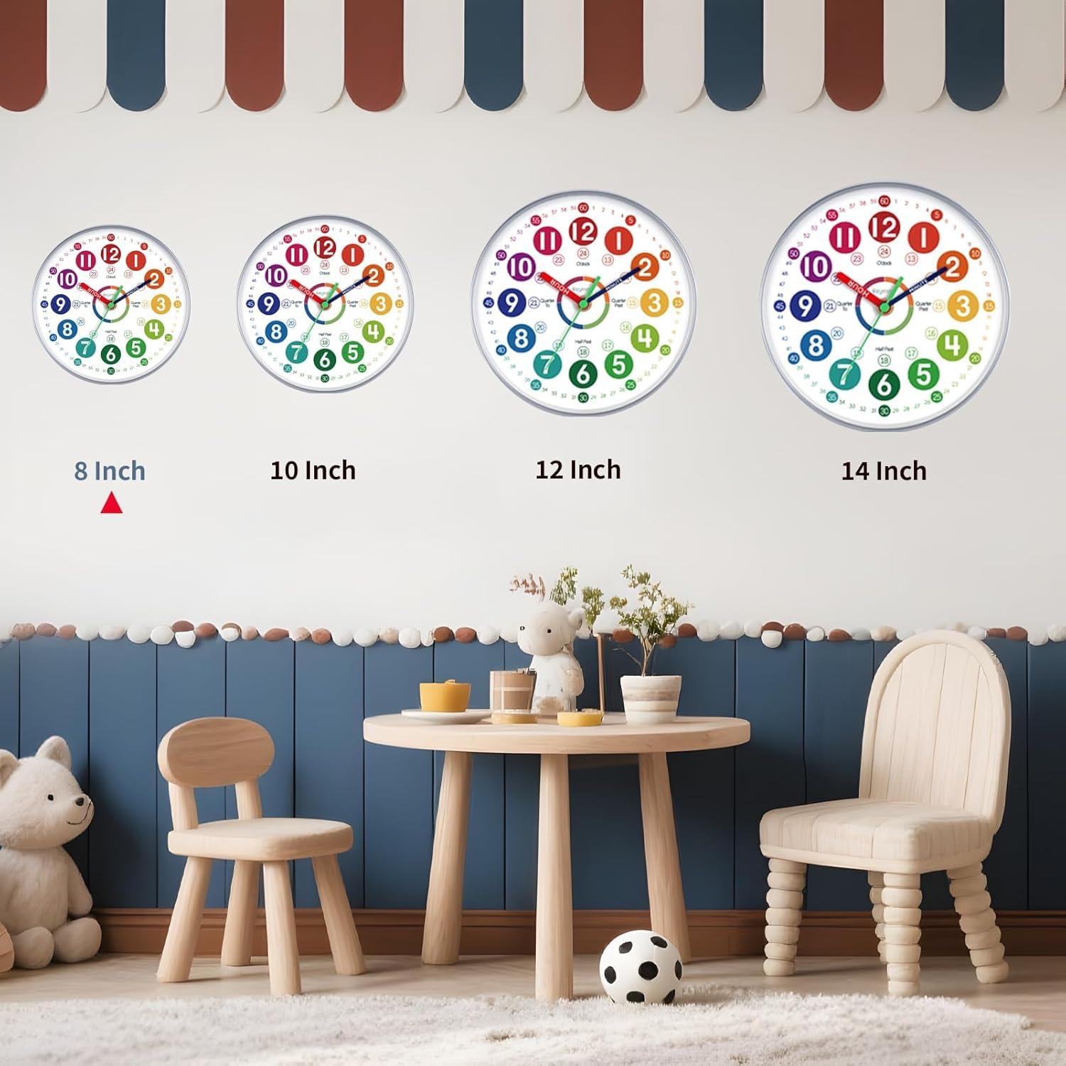 Reloj de Aprendizaje Silencioso Roymnie 20.32 cm Multicolor