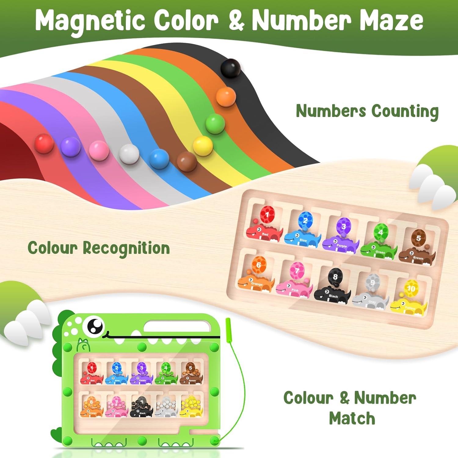 Laberinto Magnético de Colores y Números FunMission 30x26 cm
