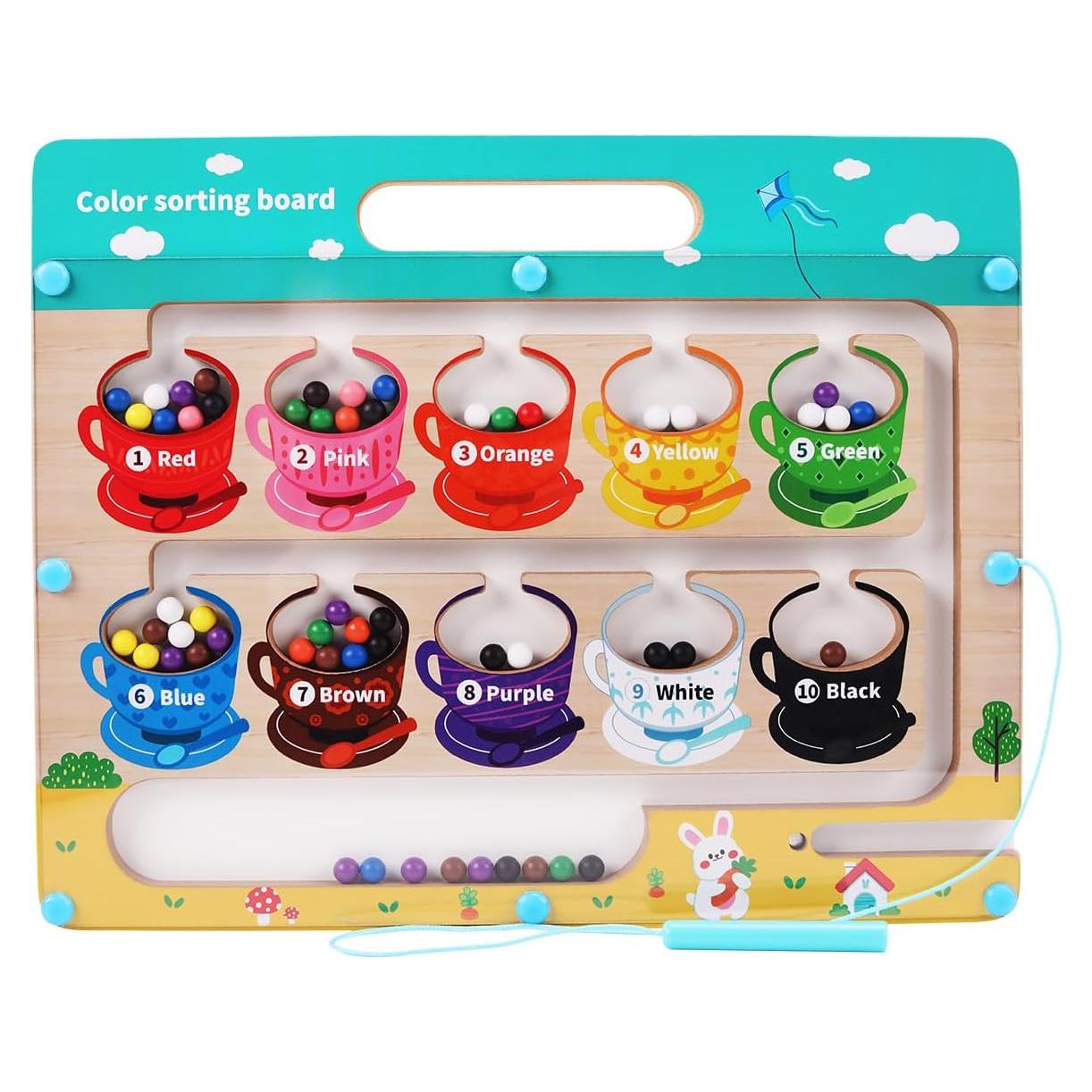 Labertinto Magnético de Colores QZM - Juguete Montessori 3 Años