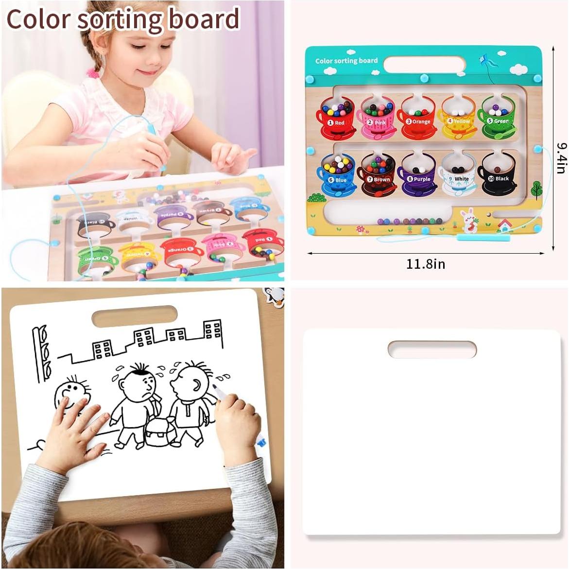 Labertinto Magnético de Colores QZM - Juguete Montessori 3 Años