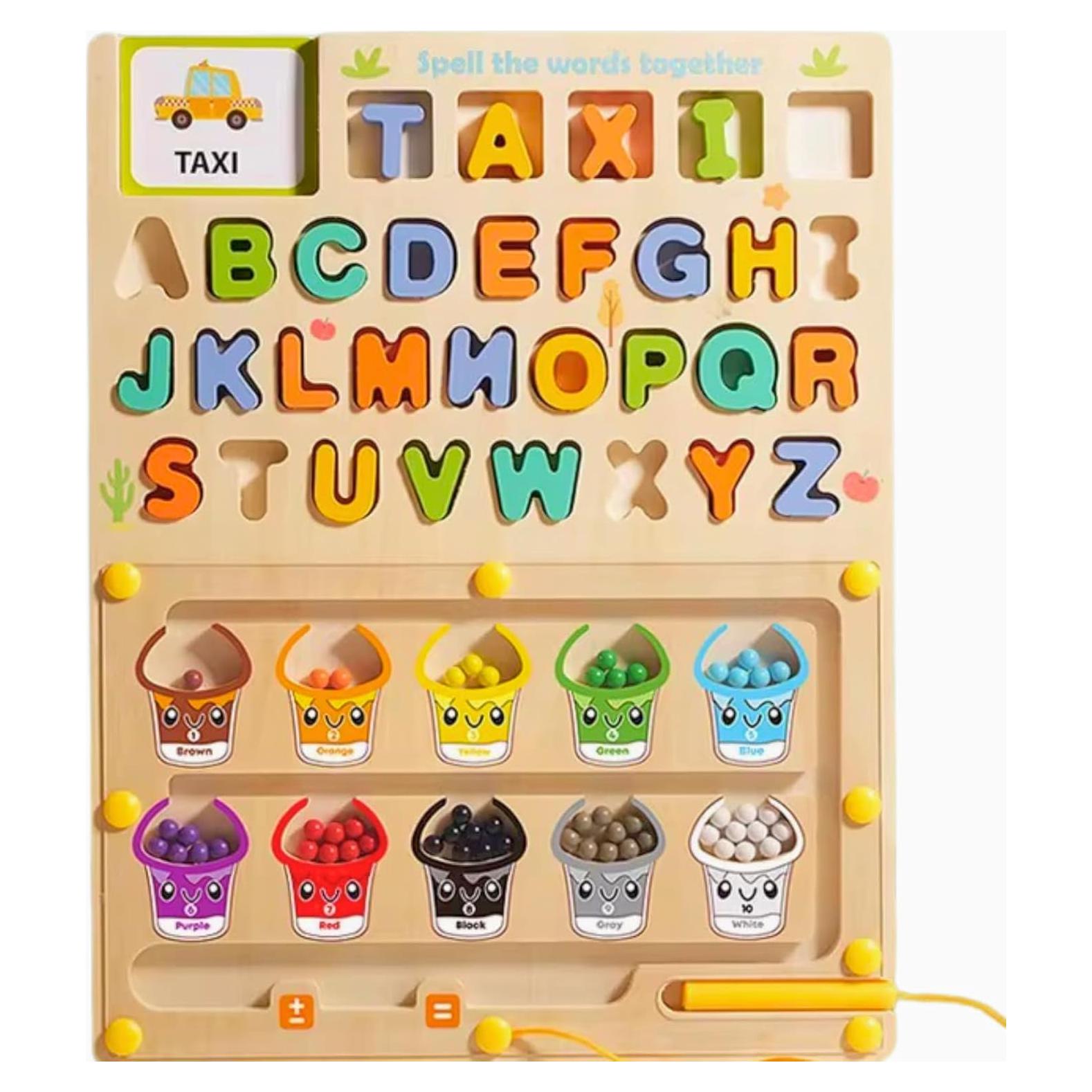 Tablero de Laberinto Magnético de Madera Montessori 3+