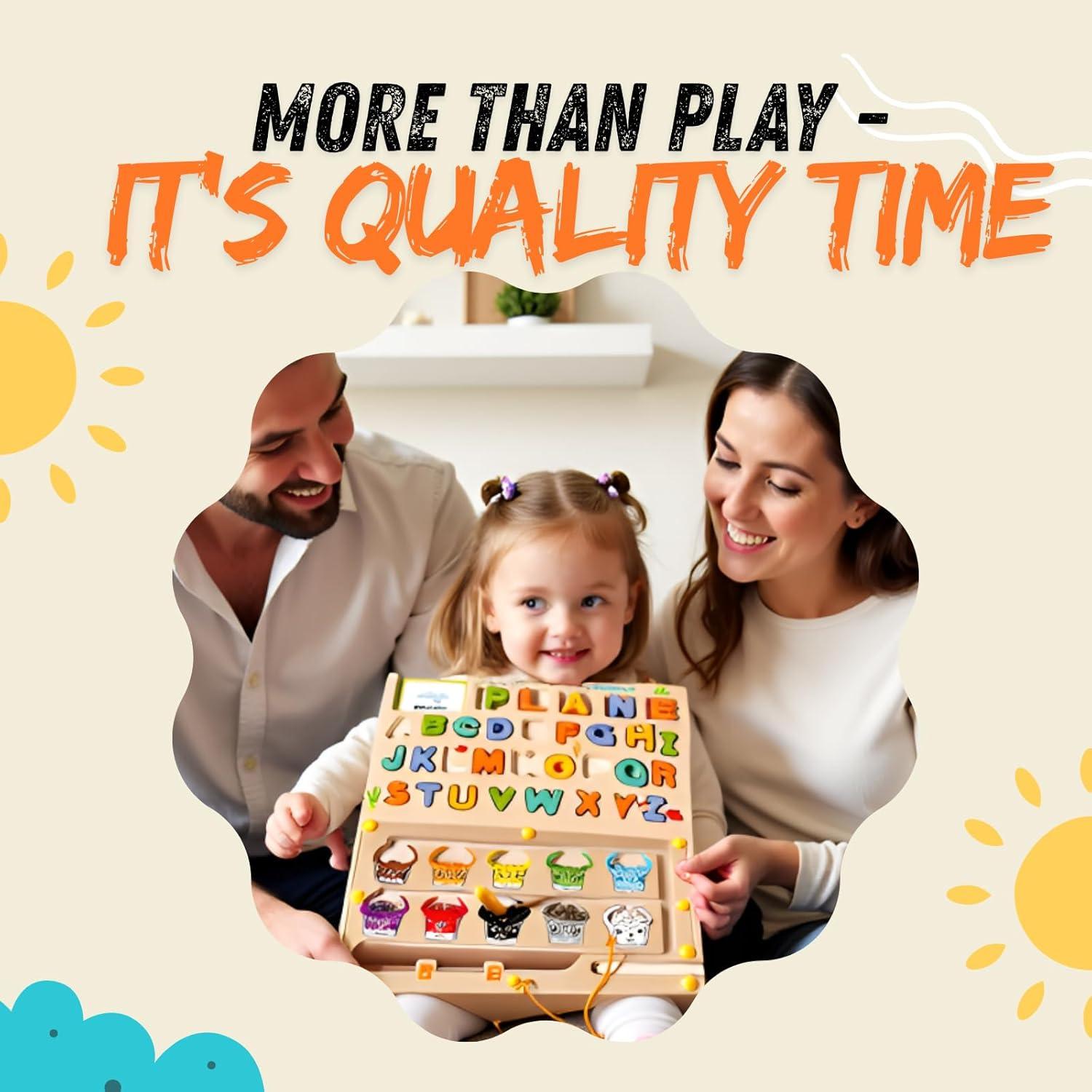 Tablero de Laberinto Magnético de Madera Montessori 3+