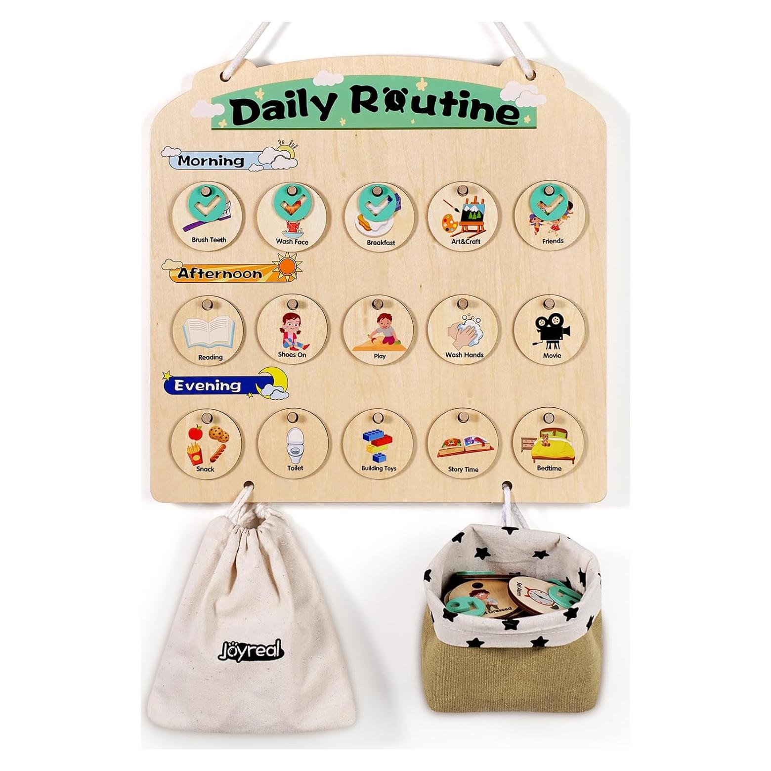 Horario Visual de Madera Joyreal para Niños 3-6 Años