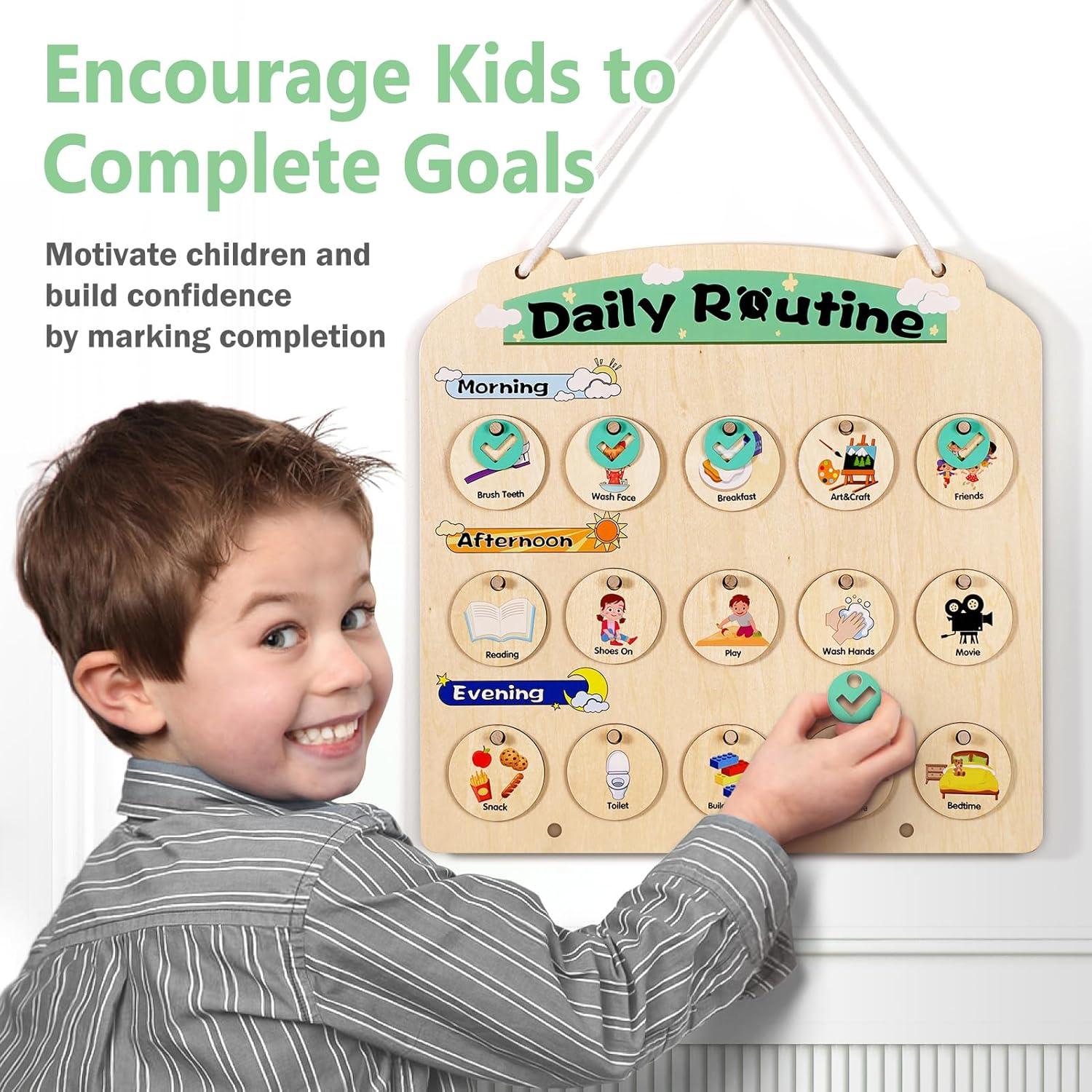 Horario Visual de Madera Joyreal para Niños 3-6 Años