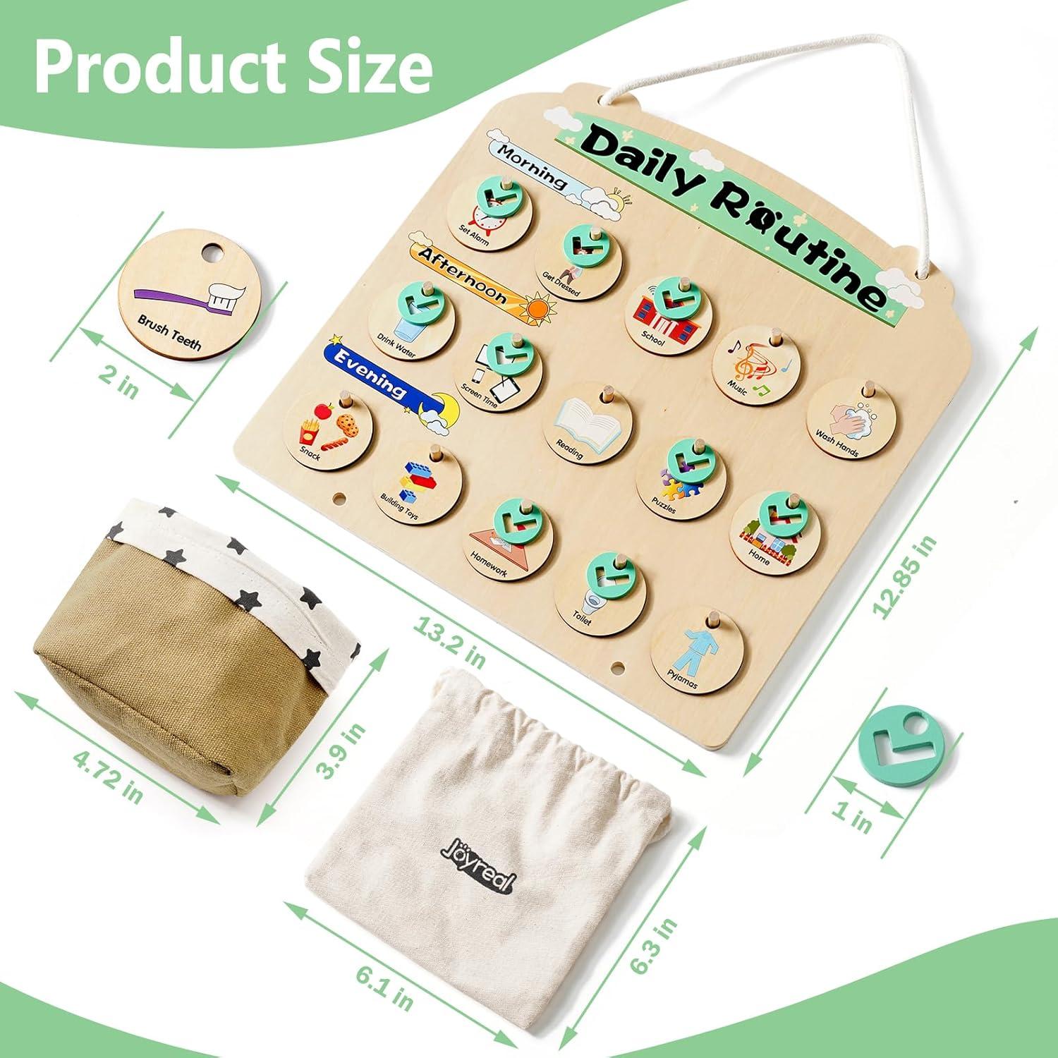 Horario Visual de Madera Joyreal para Niños 3-6 Años