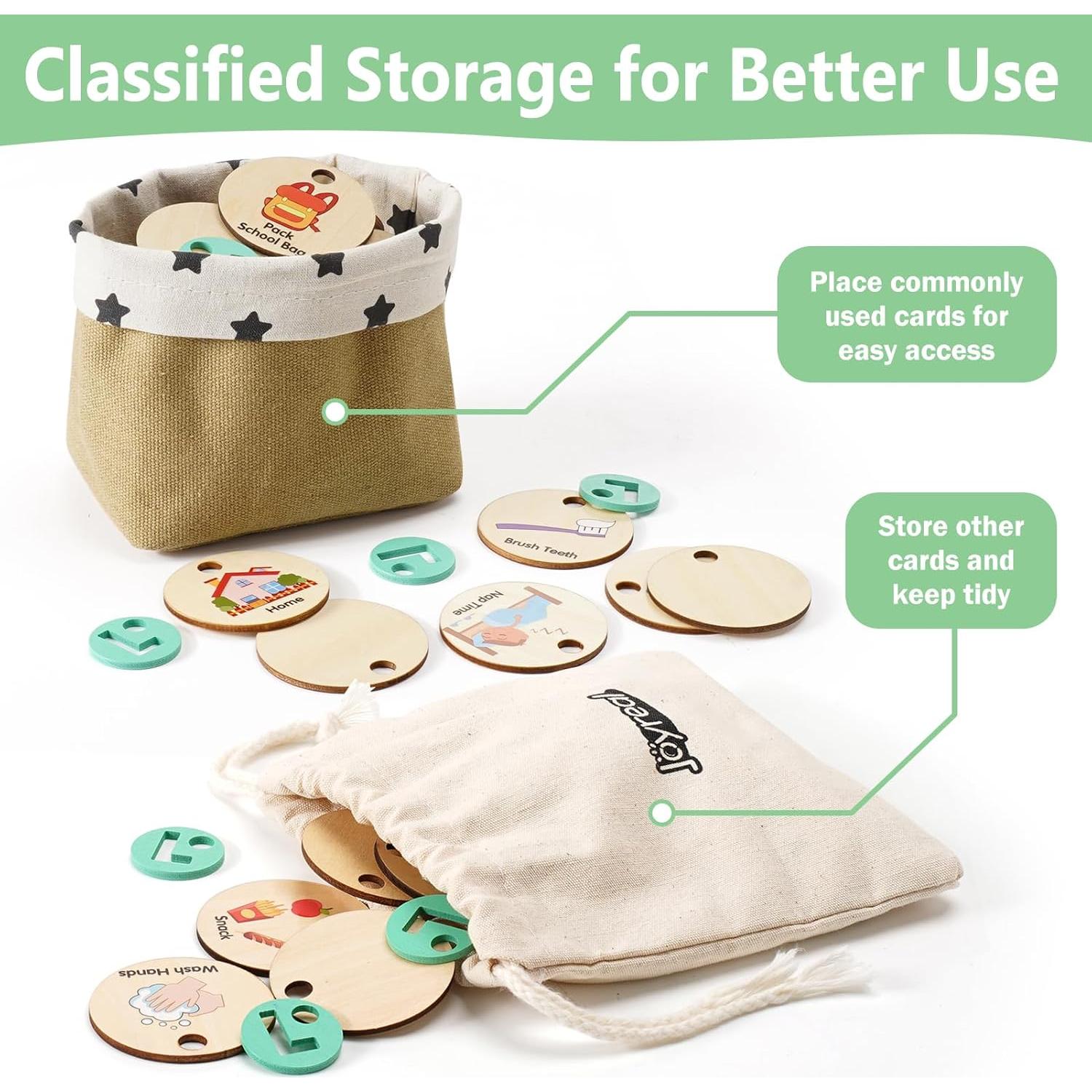 Horario Visual de Madera Joyreal para Niños 3-6 Años