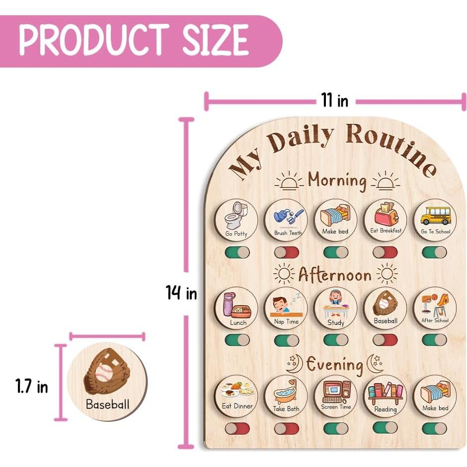 Tabla de Rutina Diaria para Niños TinyKidz 35.5x27.9cm