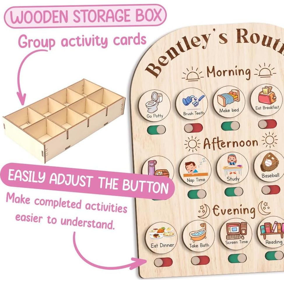 Tabla de Rutina Diaria para Niños TinyKidz 35.5x27.9cm