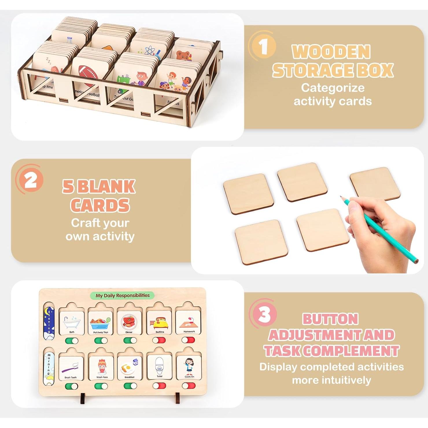 Calendario Visual de Madera Dreamon para Niños 30x25cm